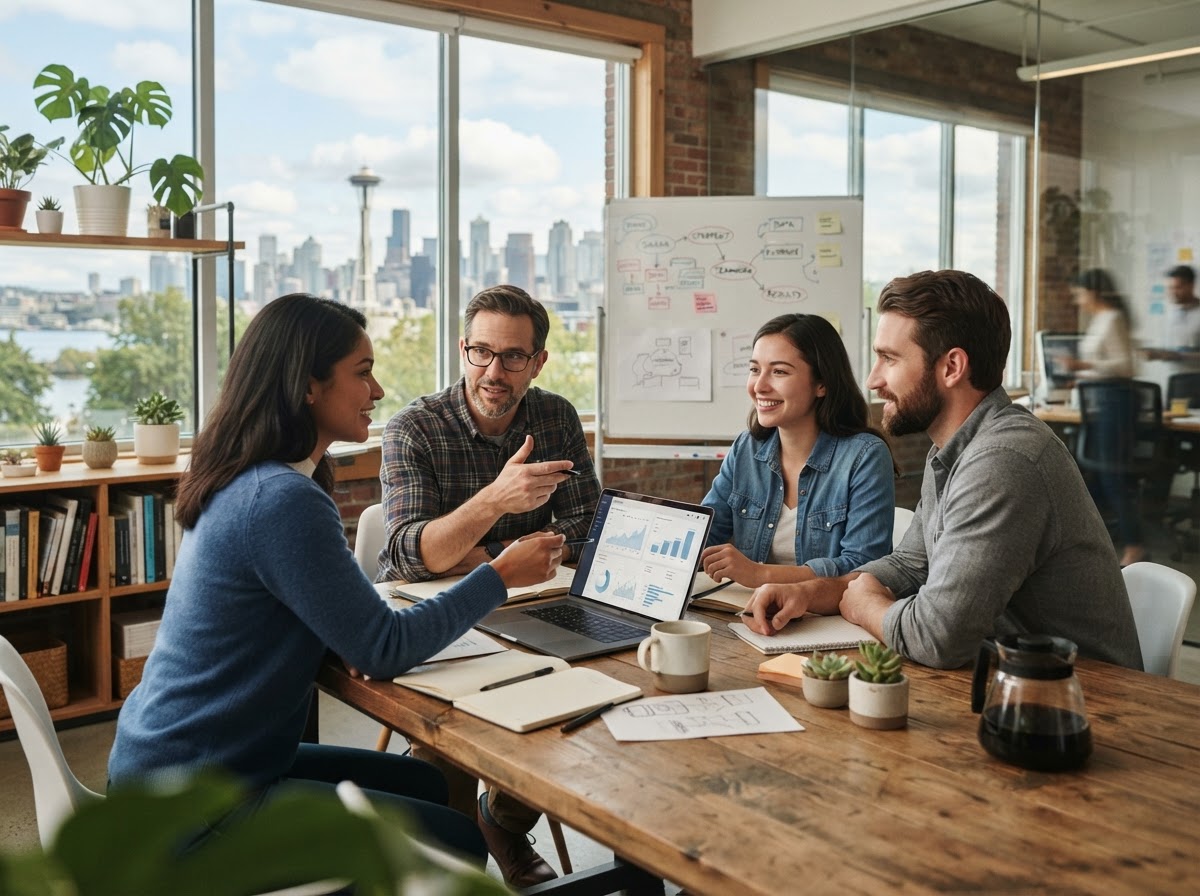 Crest Thrivendor analysts reviewing model output and performance data